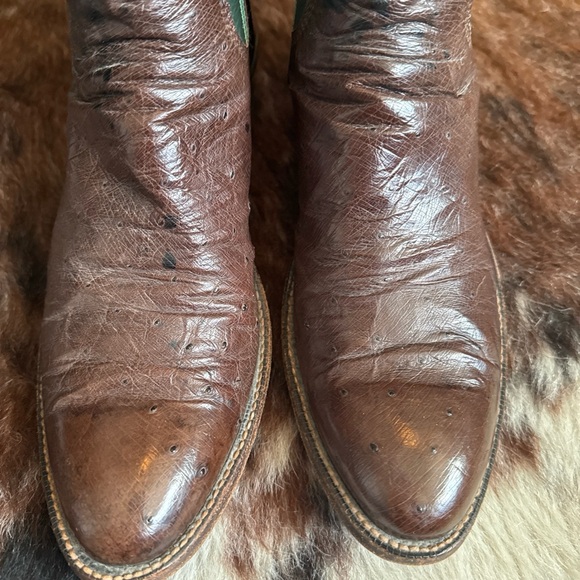 PAUL BROWN women’s ostrich leather green boots size W9? - Picture 6 of 7